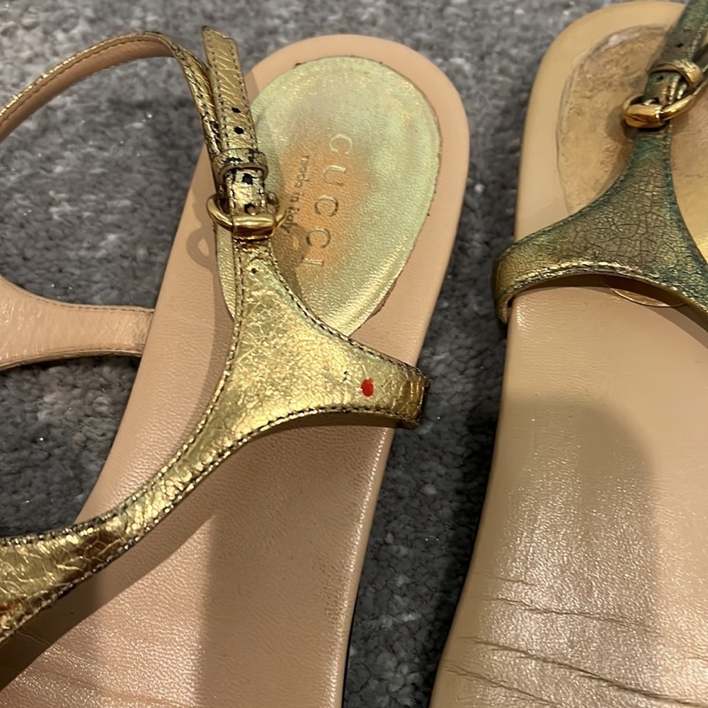 Gucci sandals - gold - Picture 3 of 5